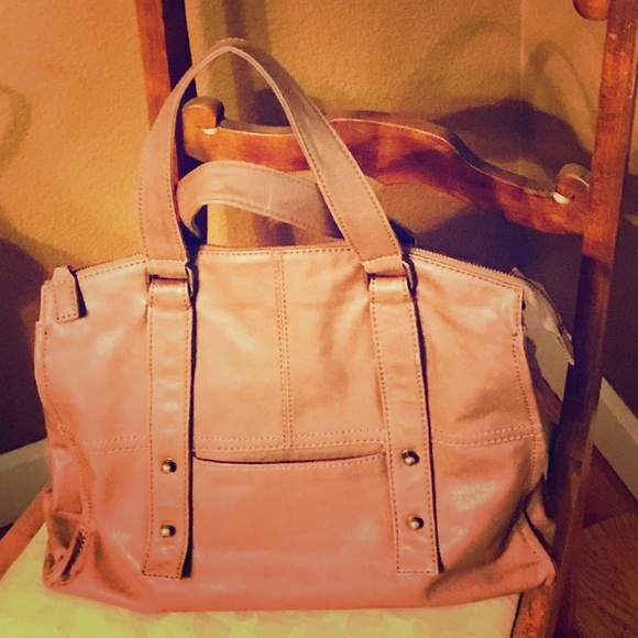 J. Jill Handbags - J.Jill 13x15 Taupe Leather Satchel